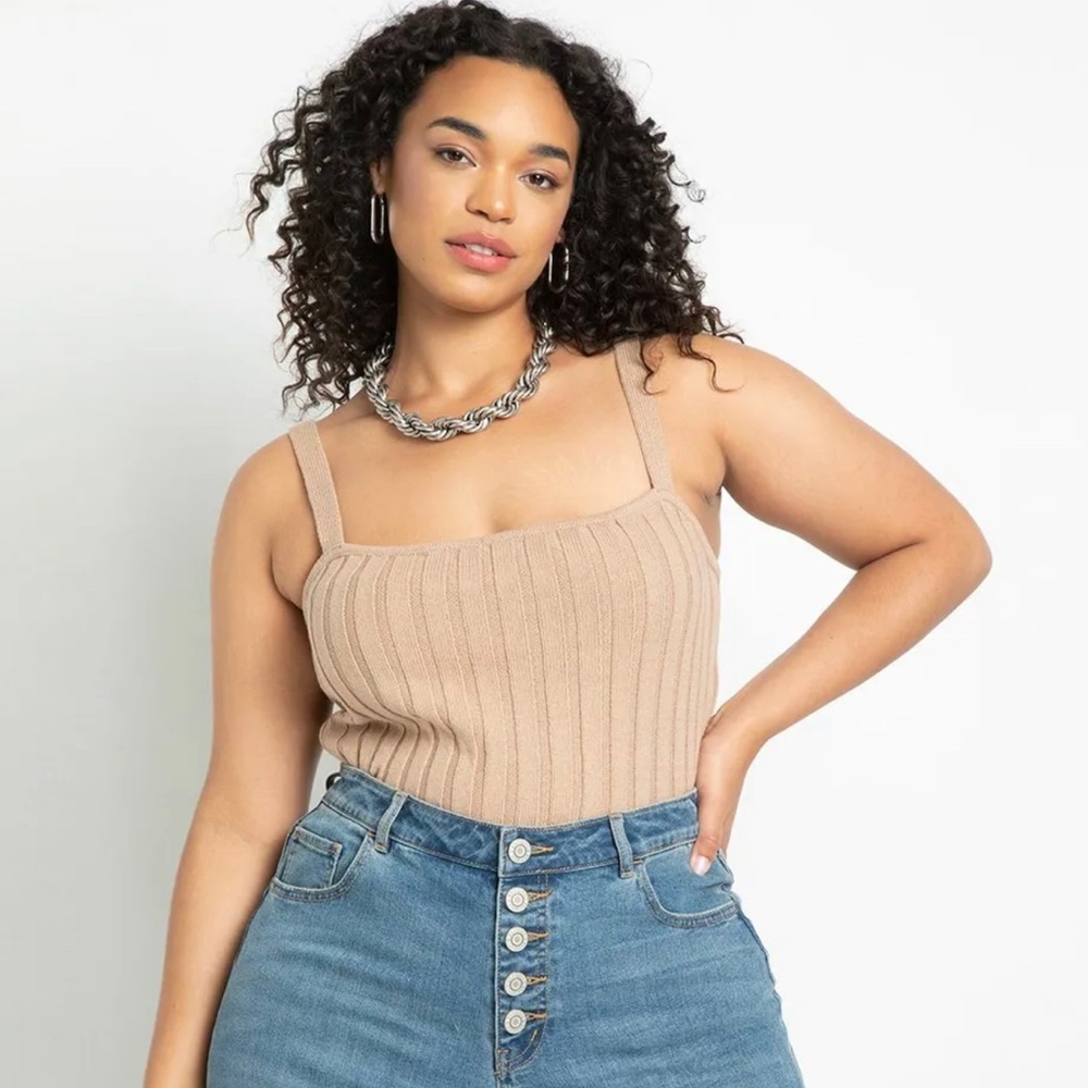 Eloquii NWT!! Ribbed Tube Top Sweater Color Sttuco, Plus Size 18/20, MSRP $44.95